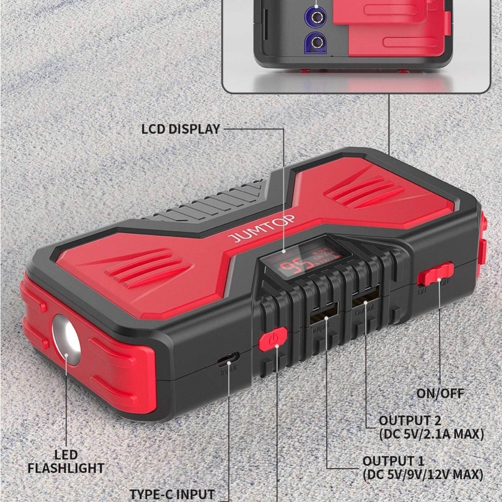 Red and Black Jump Starter 
BRAND NEW ‼️‼️‼️‼️‼️ - Picture 3 of 8